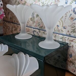 Vtg Borgonovo Frosted Dessert Glasses